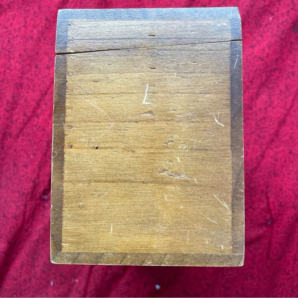 Wooden‎ Box with Floral Basket Carving Design 7x5x3.5 in